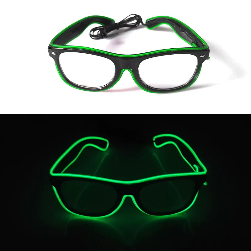 1PC Light Up LED Glasses Glow Sunglasses EL Wire Neon Glasses Glow in The Dark Party Supplies Neon Party Favors for Kids Adults 