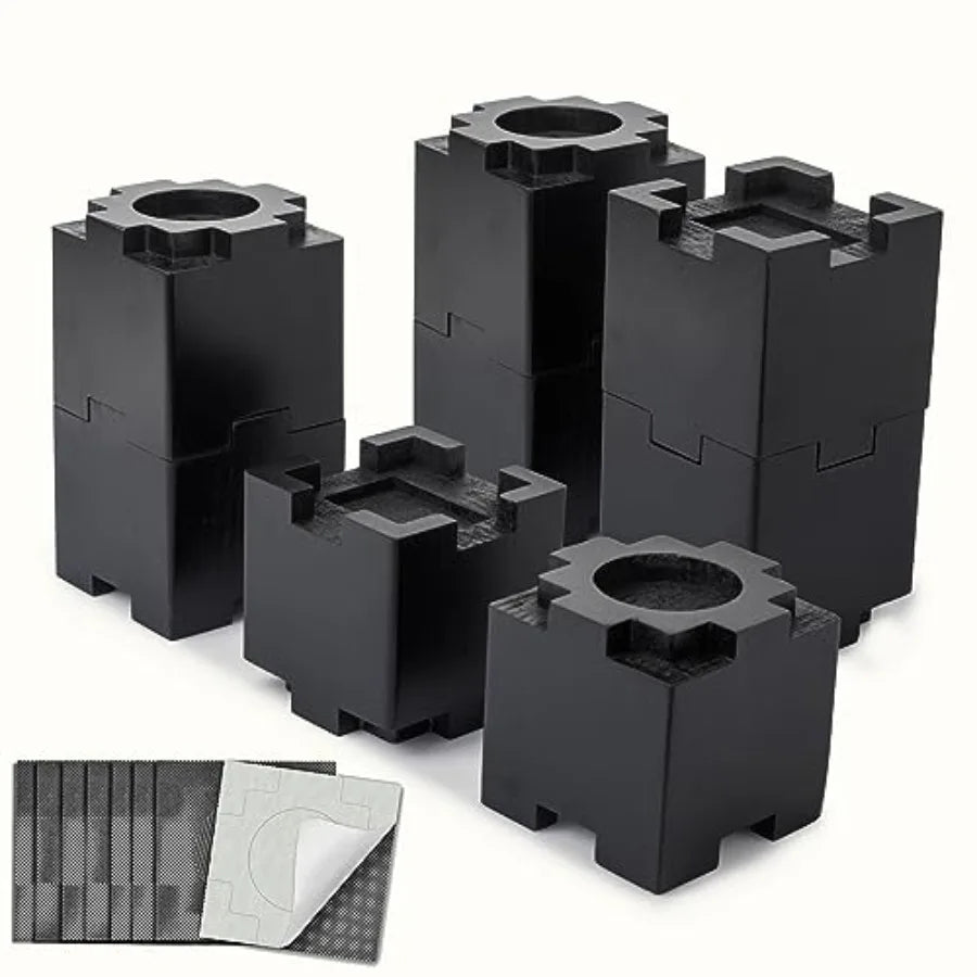 Stapbare houten bedverhogers met antislipkussentjes – 3,5" of 7" verhoging