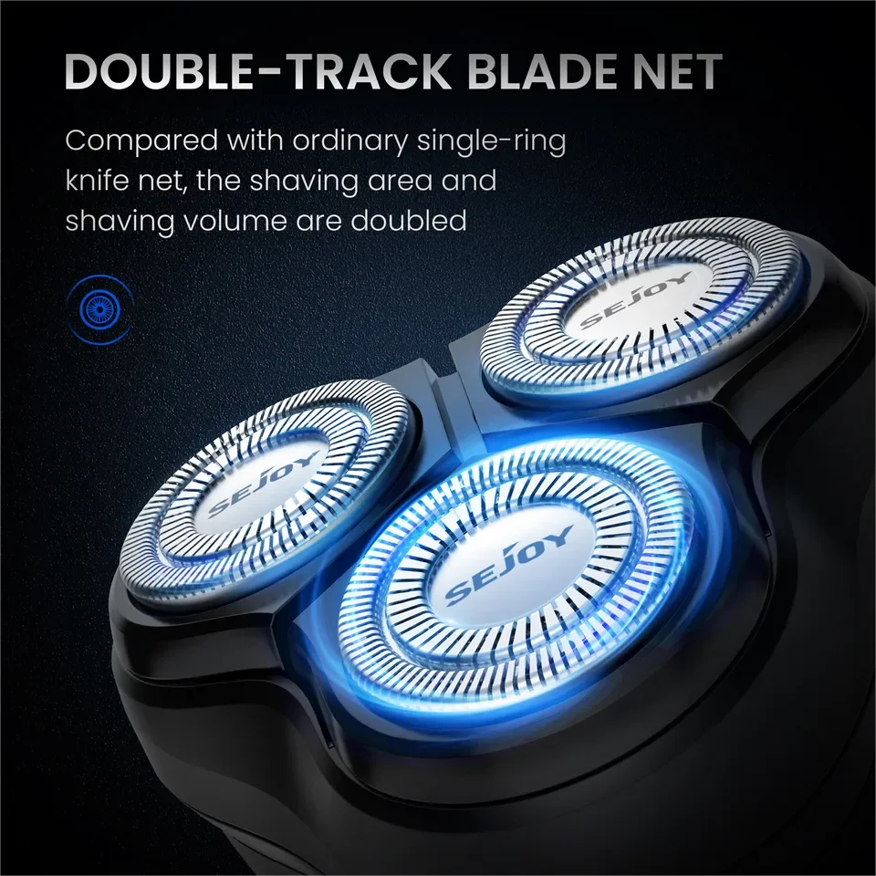 Rasoir électrique SEJOY pour hommes, rasoir rotatif 3D