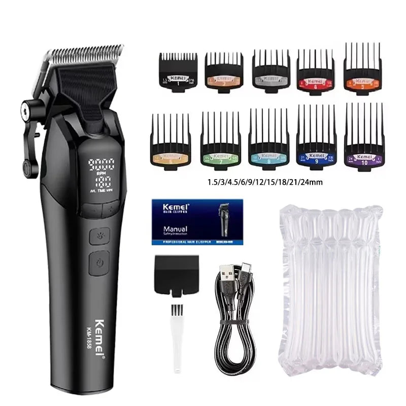 Kemei KM-1858 9000RPM 10W Hair Clipper,KM-264 Rechargeable Electric Trimmer,Original KM-T95 Shaver For Men Barber Clippers Kit 