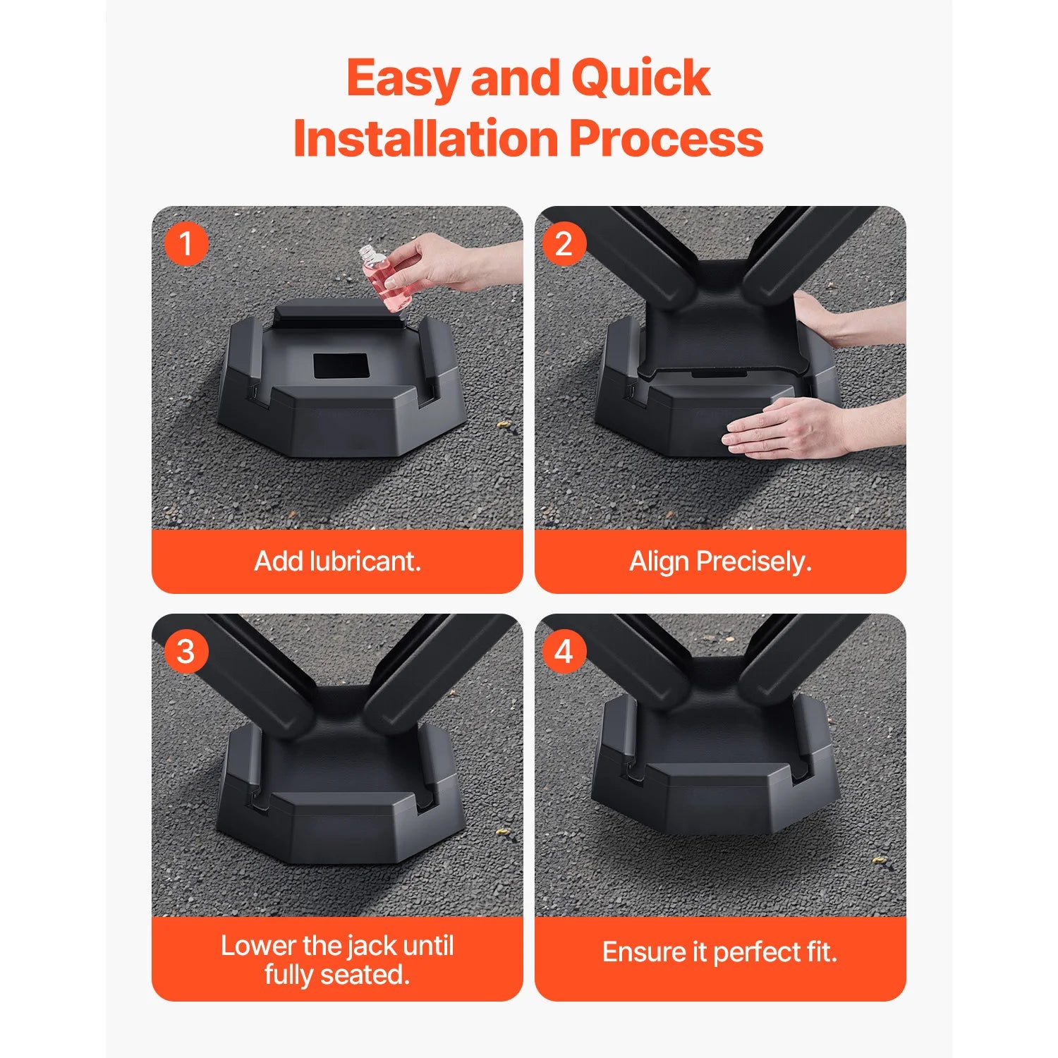 RV Leveling Pads 4-Pack Rubber Jack Pads for Stable Parking