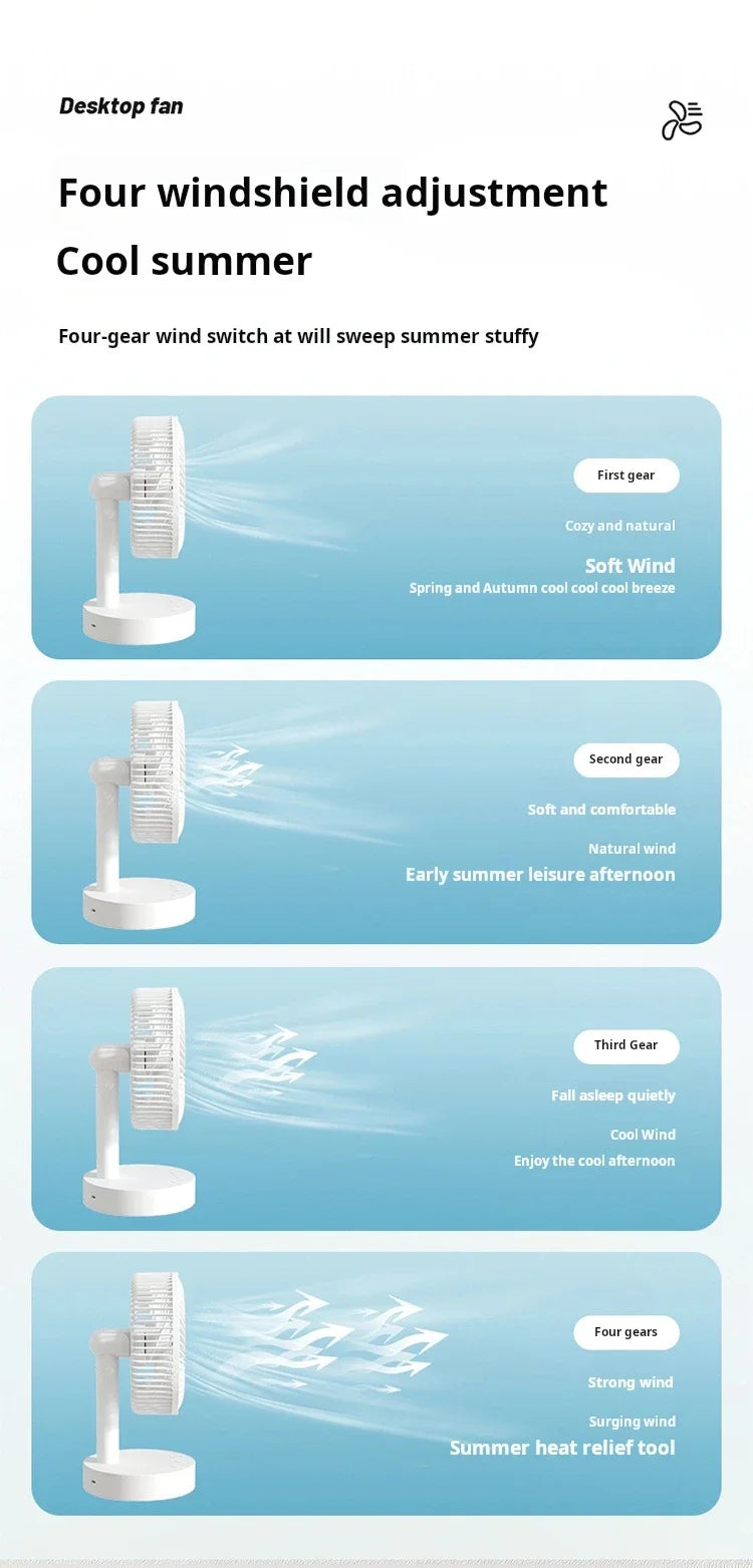 Xiaomi Youpin Fan Small White Desktop Timer Mute With Four-speed Adjustable Portable Fan Recharging Models Detachable Desk fan 