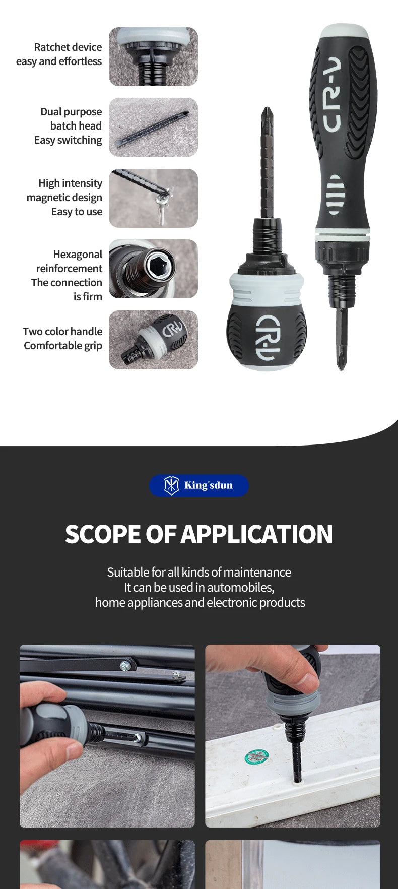 Magnetic Ratchet Screwdriver - Length Options