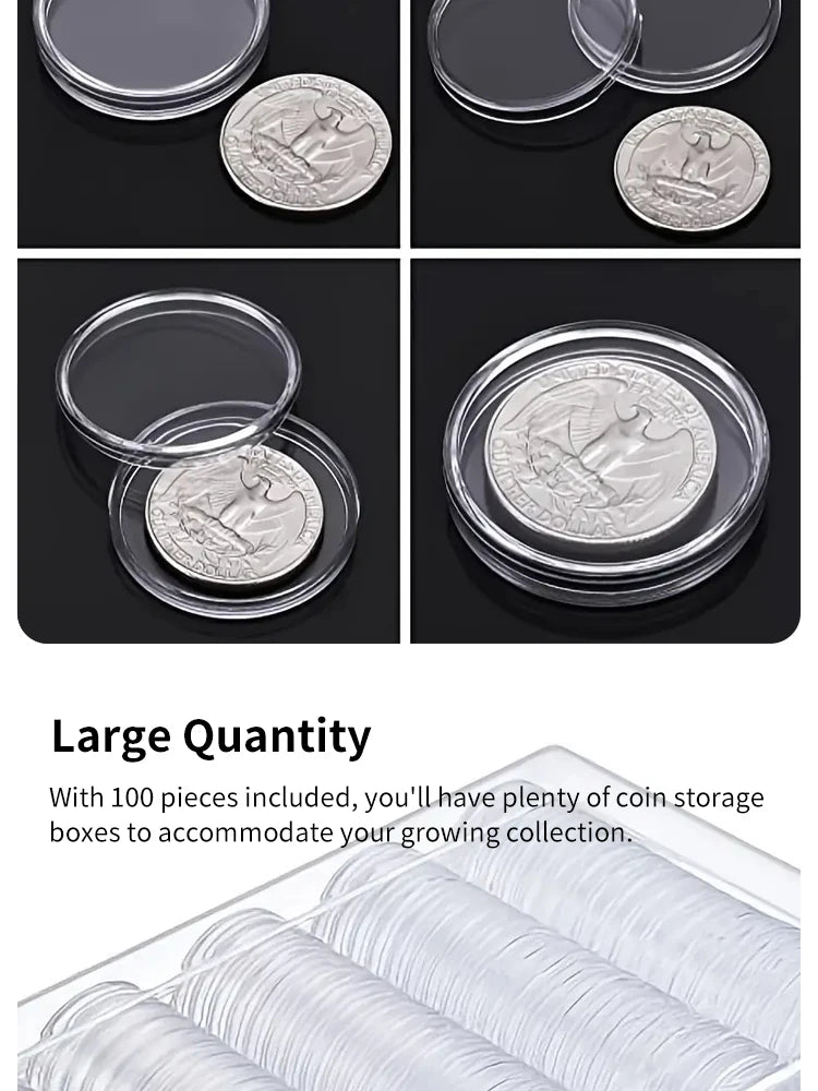 Coin Capsules Round Plastic Coin Collection Box Coin Storage Box Coin Protection Box Christmas, Halloween, Thanksgiving Gift