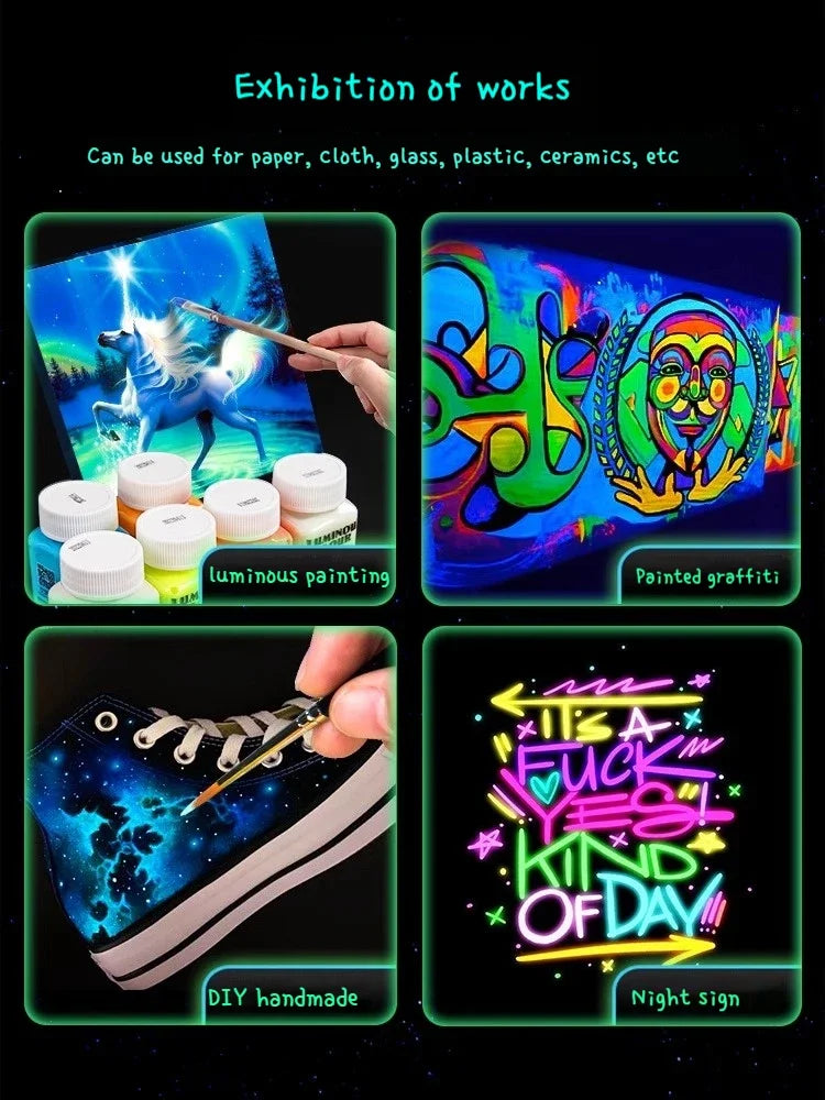 58ML Fluorescent Acrylic Pigment – Glow in the Dark