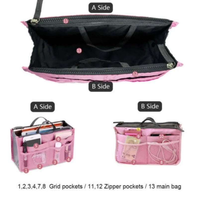 Felt Handbag Organiser Insert with Double-Folding Sides