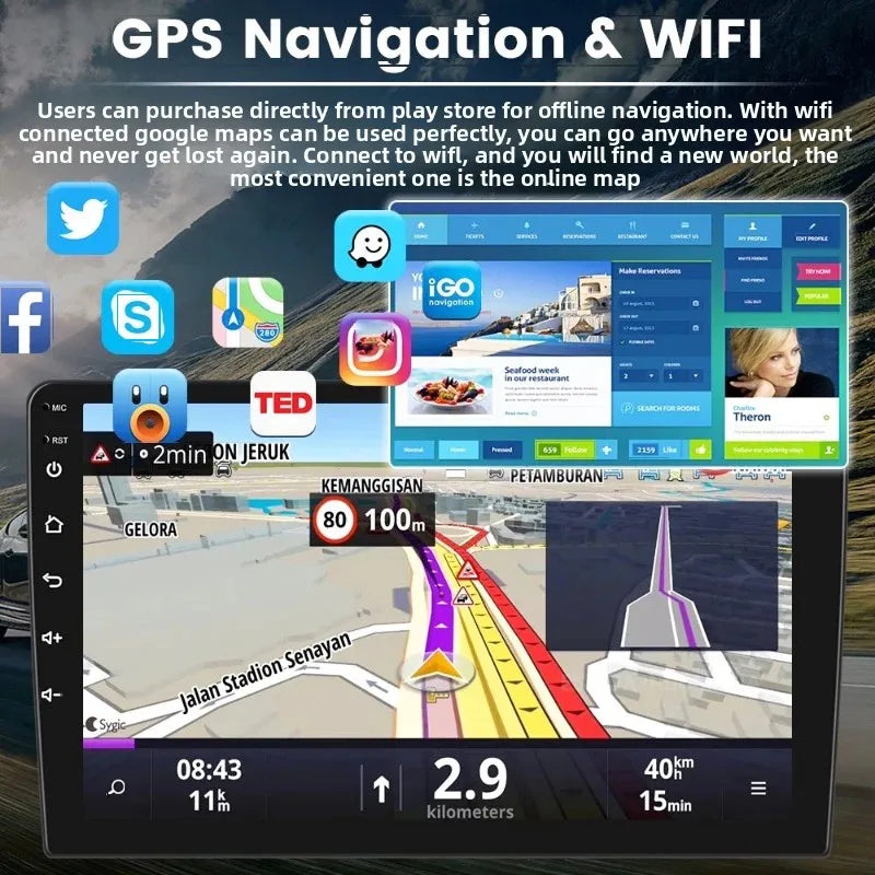 7/9/10 Inch Univerzális Android 13 Autórádió 64G Autorádió Android 2 Din Autórádió GPS BT Központi Multimédia Okos Autó Rendszerek