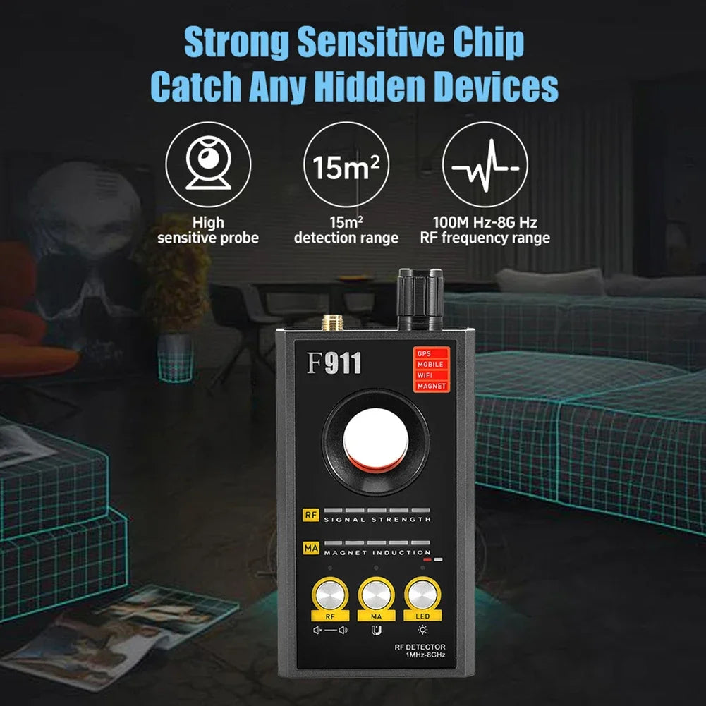 F911 Hidden Camera Detectors, Spy Detector, Bug and GPS Detector, Security Camera Finder, Infrared Scanner