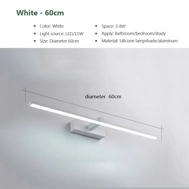 LED Mirror Wall Light in Black or White