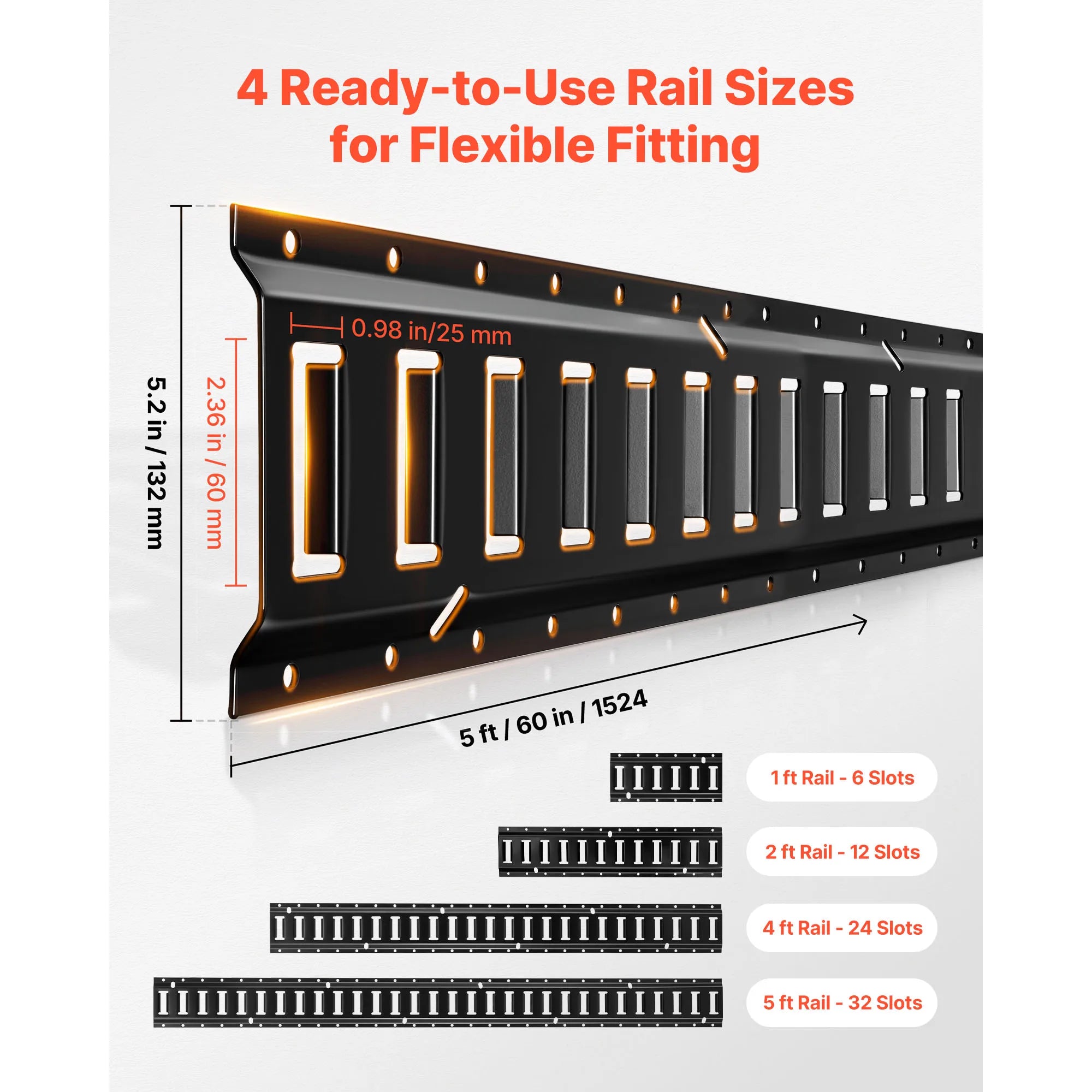 E-Track Tie-Down Rail Kit 8 Pack with Straps & O-Rings