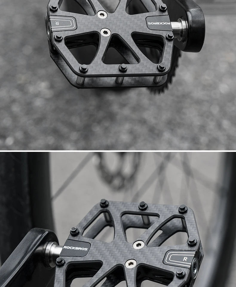 ROCKBROS carbon fiber pedalen 3 lagers ultralicht MTB racefiets pedaal antislip carbon fiber fiets pedaal stofdicht waterdicht