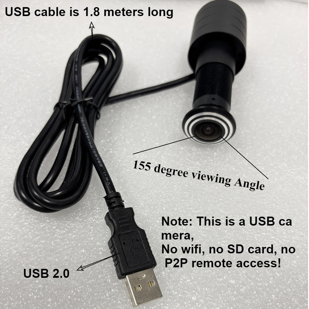 Door Eye Hole USB Camera 1080P Wide‑Angle Peephole Camera