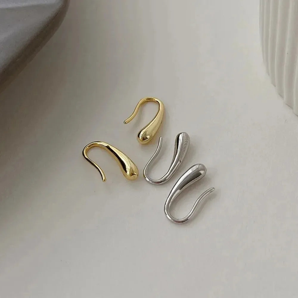 Silver Water Drop Shape Earrings for Women  Simple Temperament Ins Retro Jewelry Party Birthday 