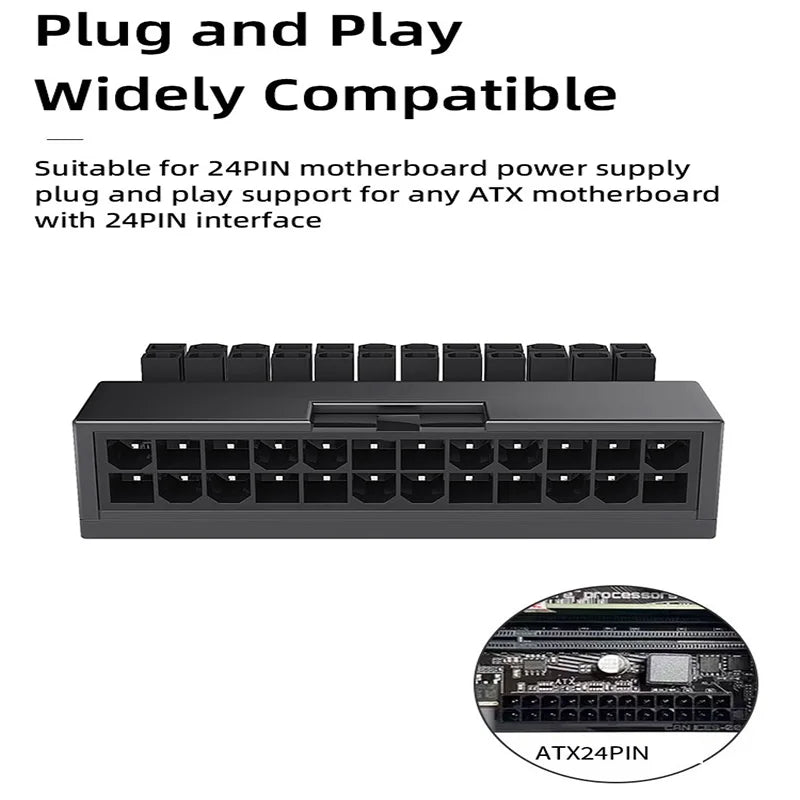 Adapter zasilania ATX 24-pinowy, kątowy 90 stopni