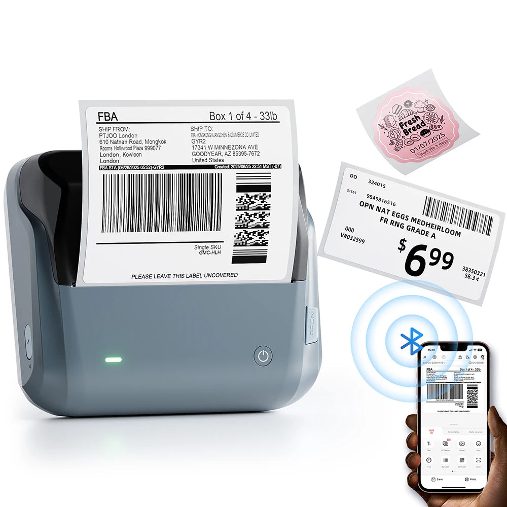 Imprimantă termică wireless pentru etichete Niimbot B4, lățime 20–110 mm