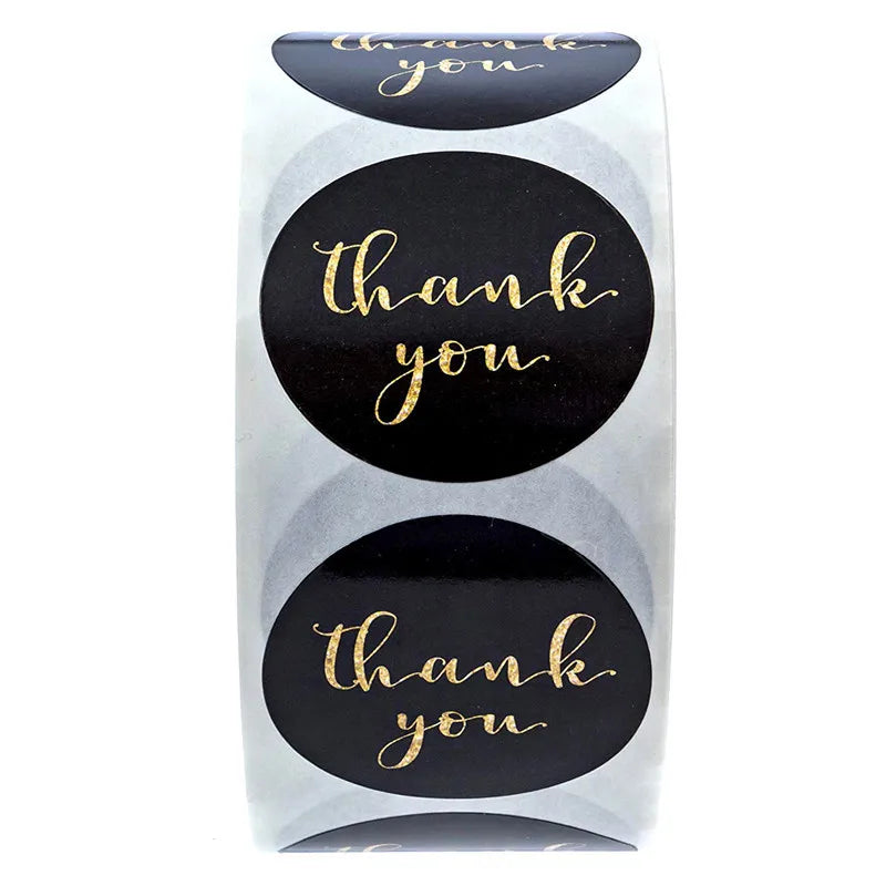 500pcs Round Kraft Thank You Stickers for Gifts and Packaging