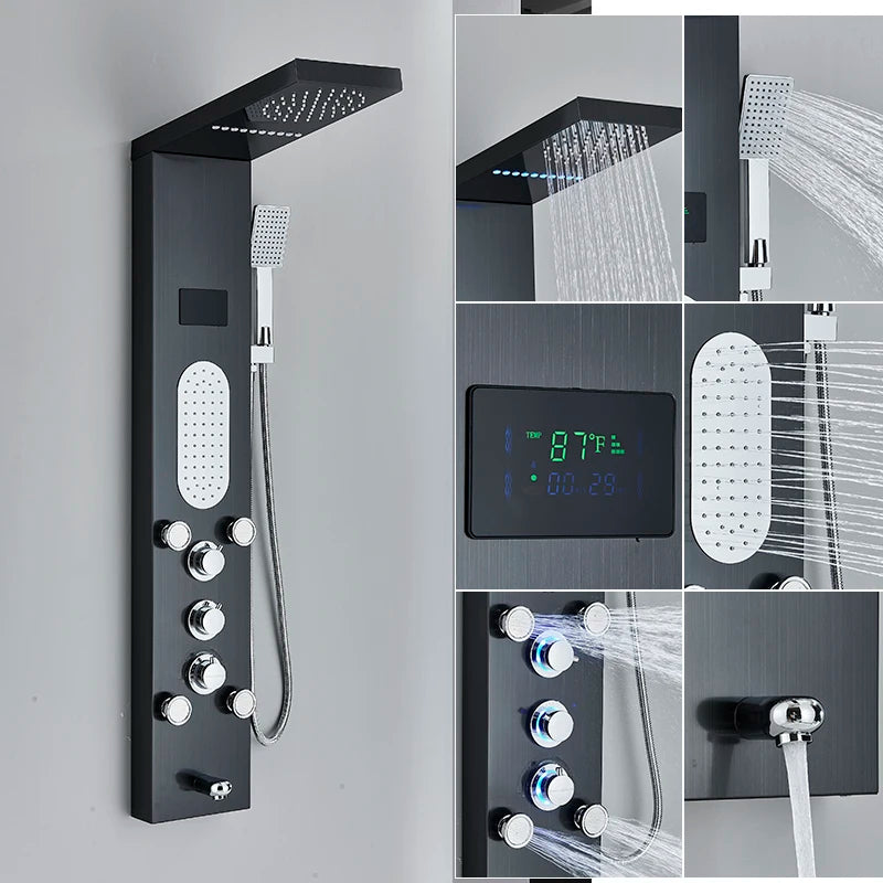 LED Shower Panel Massage Jet Shower System