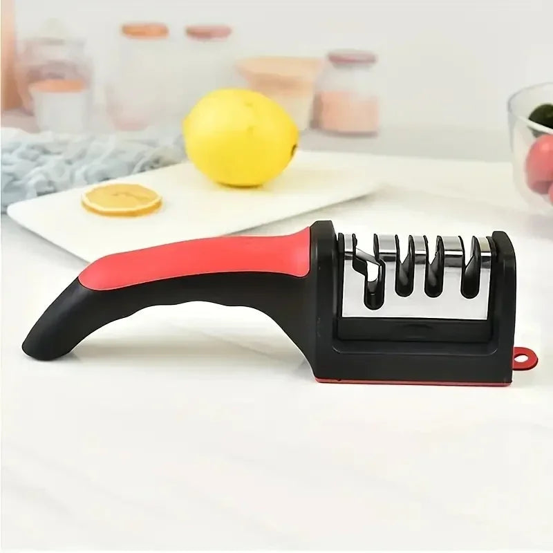 3-Segment Knife Sharpener Knife Sharpeners for Kitchen Knives Stainless Steel Three-Purpose Sharpening Stone for Kitchen Tools 