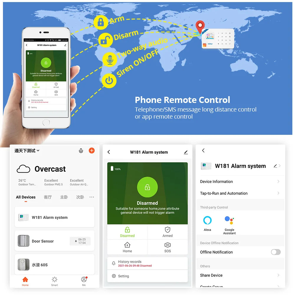 KERUI 4G plus WiFi Home Alarm System Anti-Theft Security System for House Protection