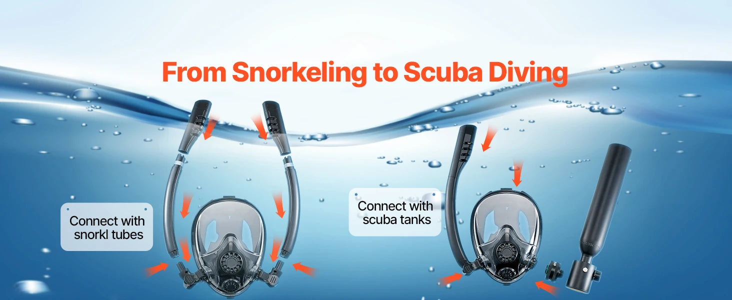SucceBuy Scuba Tank 0,5 L bærbar Scuba-dykkerflaske Dykning Oxygen cylinder Support 5-10 minutters undervandssvejråndning 98,43 ft dybde