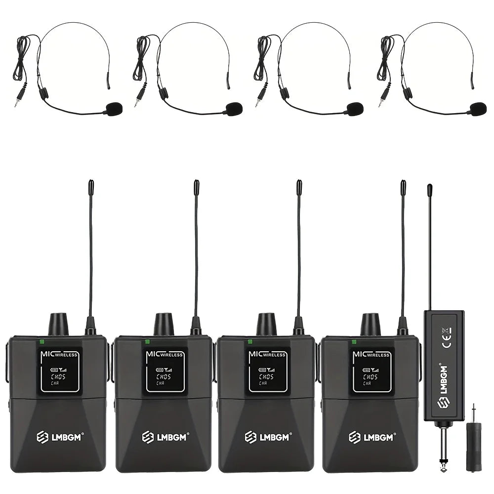 Wireless Headset Microphone Kit with USB-C Charging Receiver