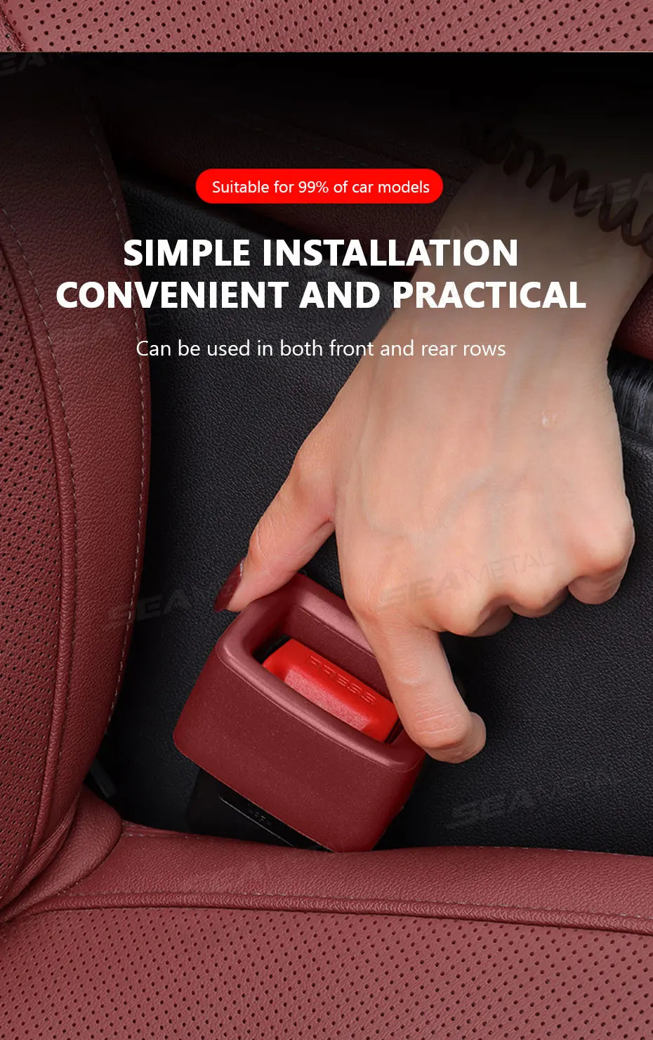 SEAMETAL Car Seat Belt Buckle Cover Anti Scratch Seatbelt Button Protector Seat Belt Protection Cover Car Interior Accessories