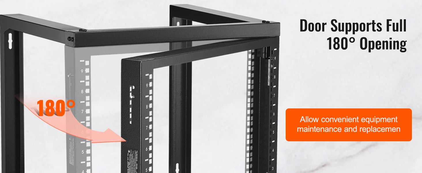 9U Wall Mount Server Rack 19 Inch Open Frame 150 lb Capacity