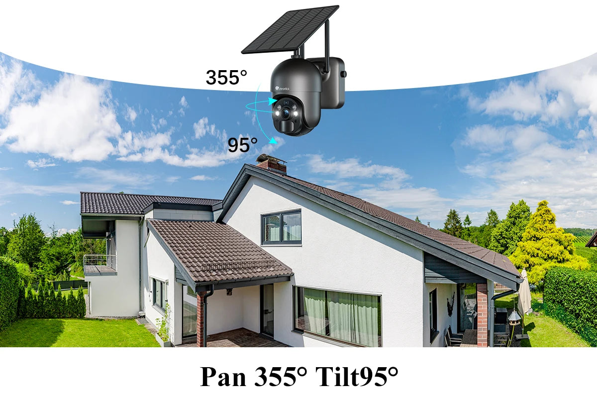 Wireless Solar Outdoor Security Camera 4MP PTZ