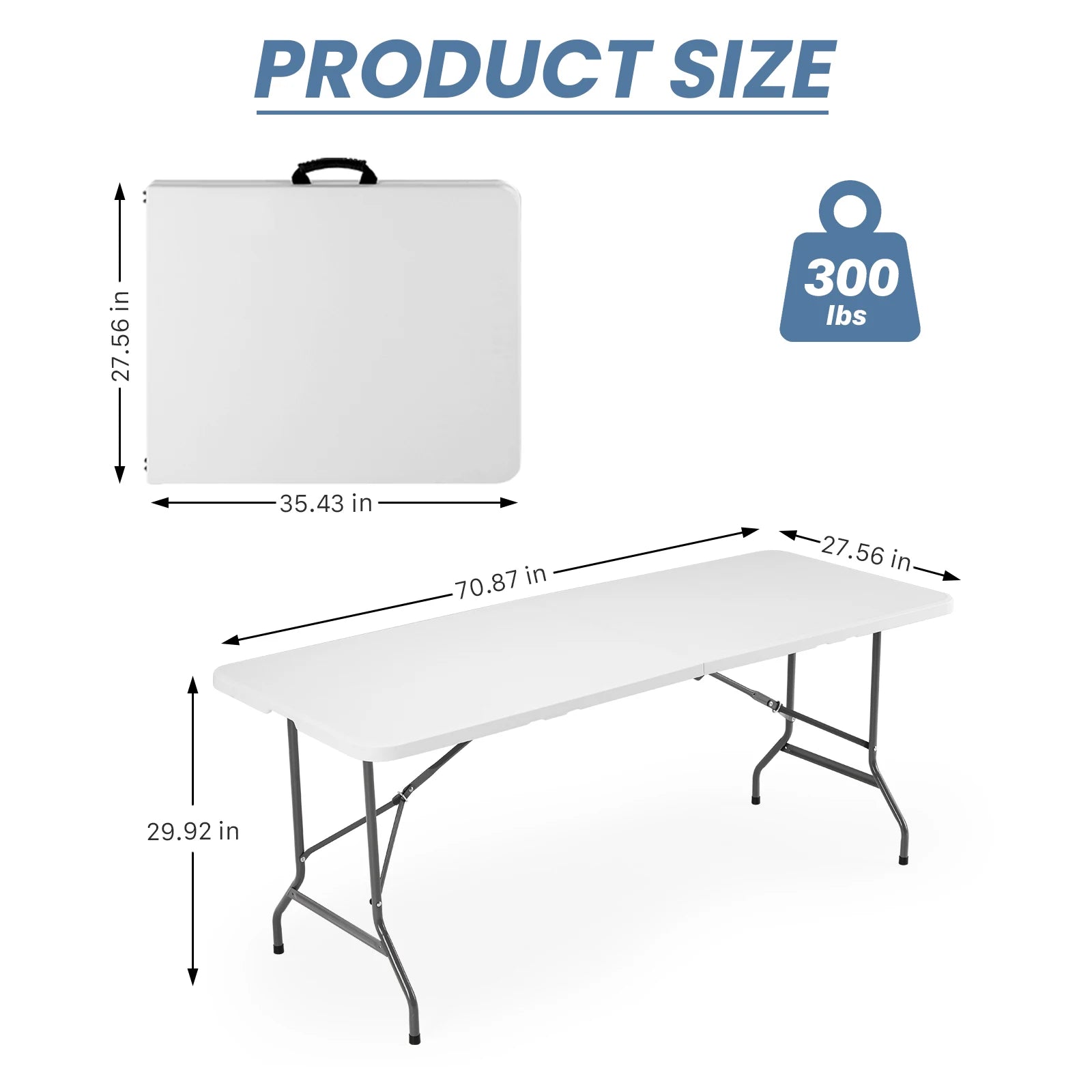 Folding Camping Table with Handle and Safety Lock for Outdoor Use