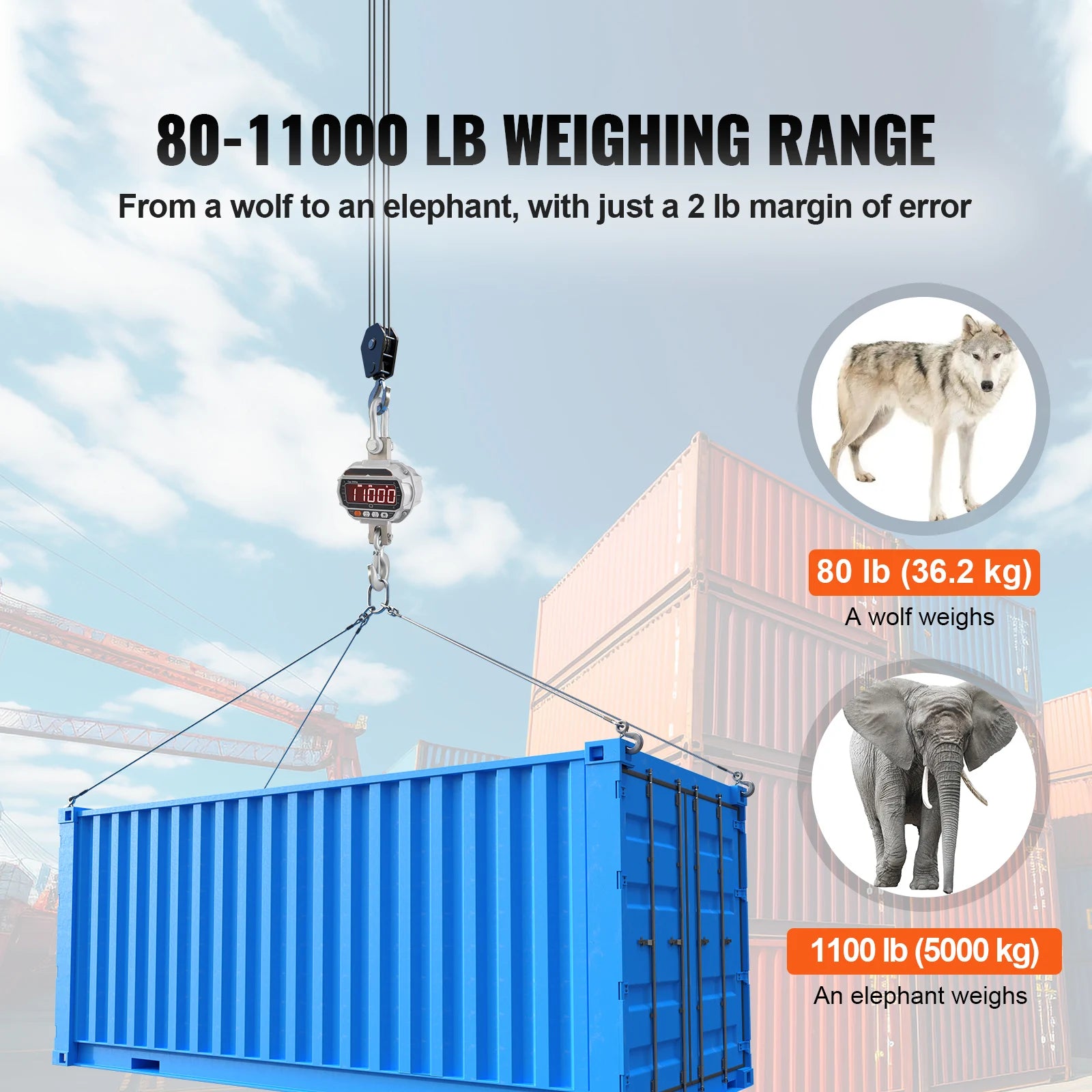 Digital Crane Scale 3000–5000 kg Heavy Duty Hanging Scale with Remote