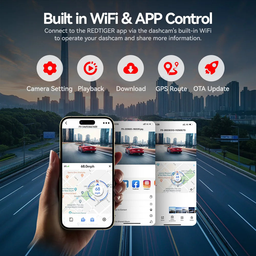 REDTIGER F9 4K Dash Cam with WiFi, GPS and Parking Mode