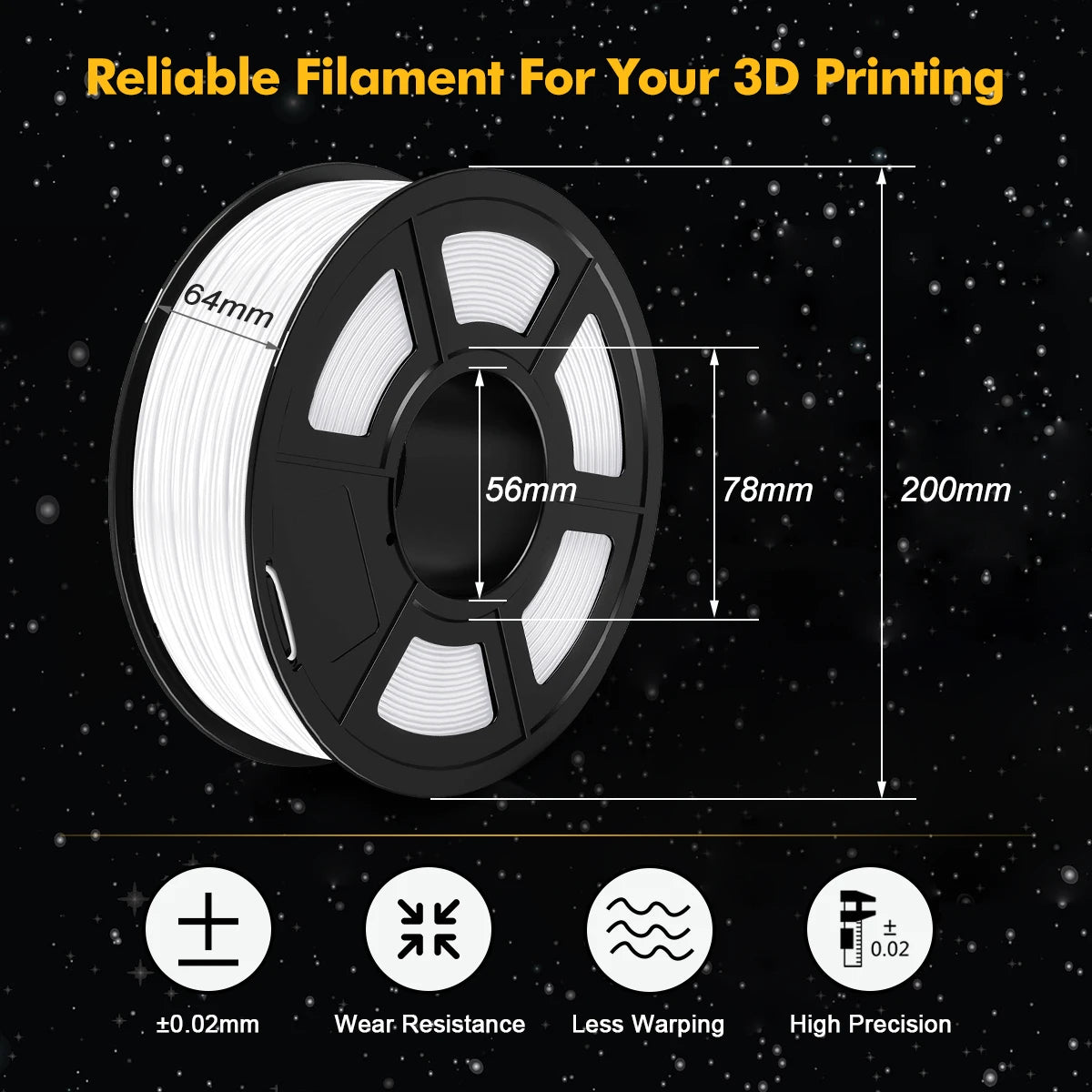 SUNLU PETG 3D Filament 1KG (3 Rolls) 1.75mm