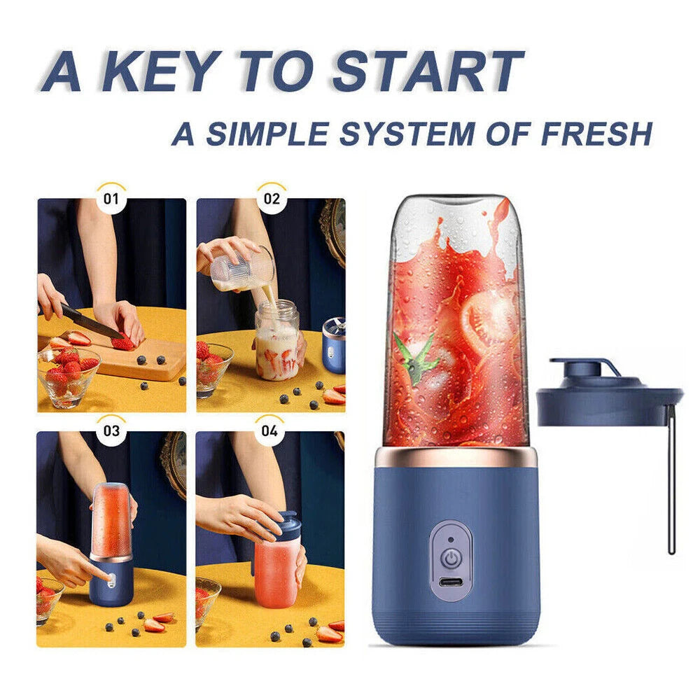 400ml Mini Blender Portable Smoothie Maker USB Rechargeable