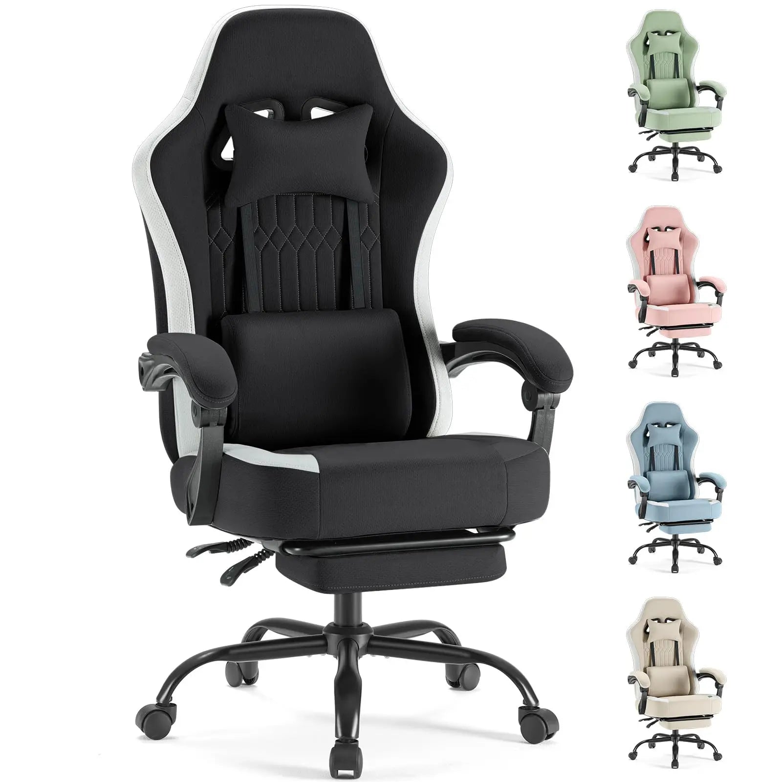 Ergonomická herní židle s bederní oporou, polohováním a opěrkou nohou