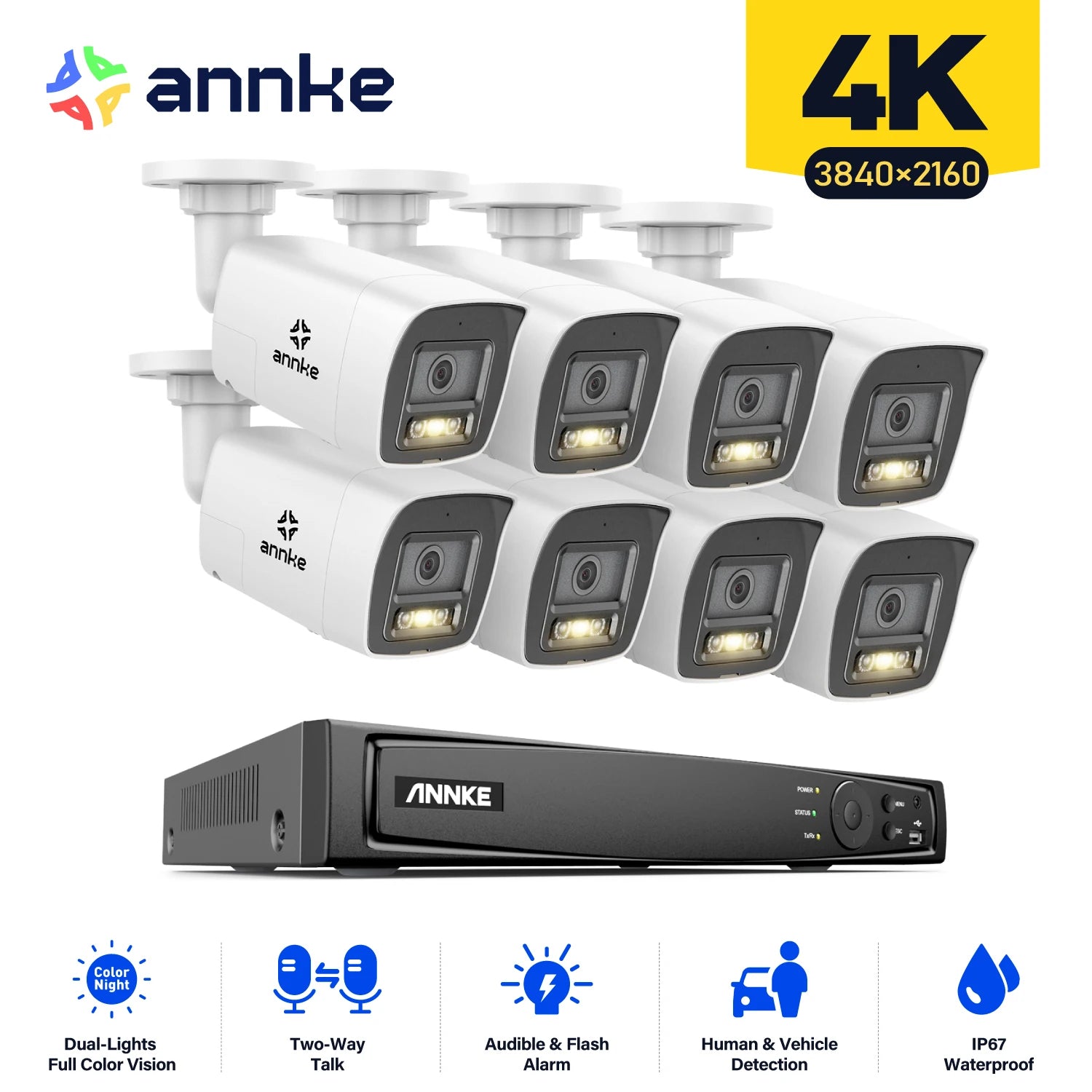 ANNKE 4K PoE Security Camera System with 8CH NVR