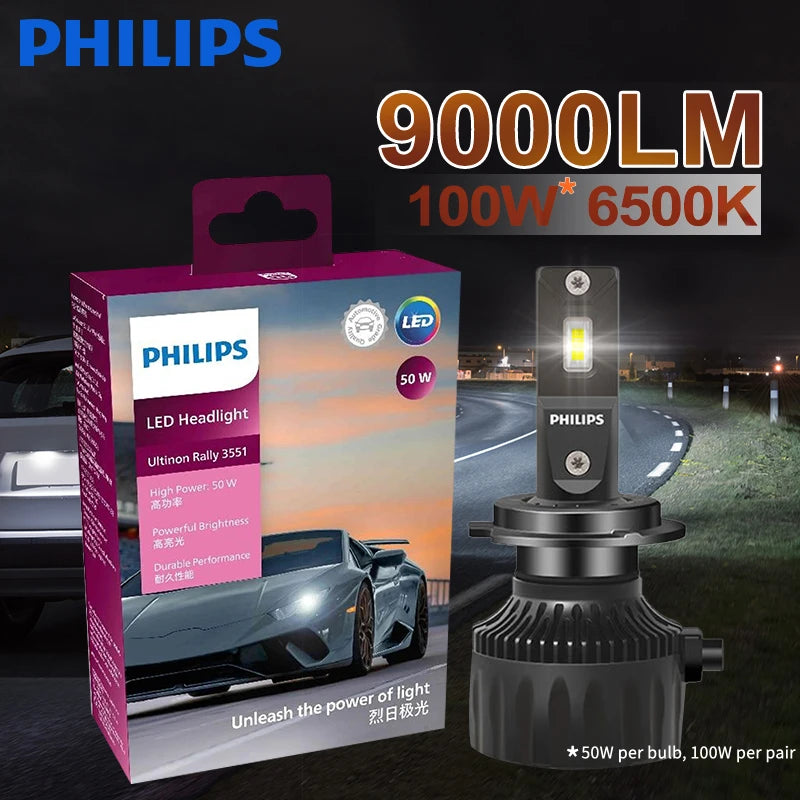 Philips Ultinon Rally 3551 LED Headlight Bulbs 6500K 50W