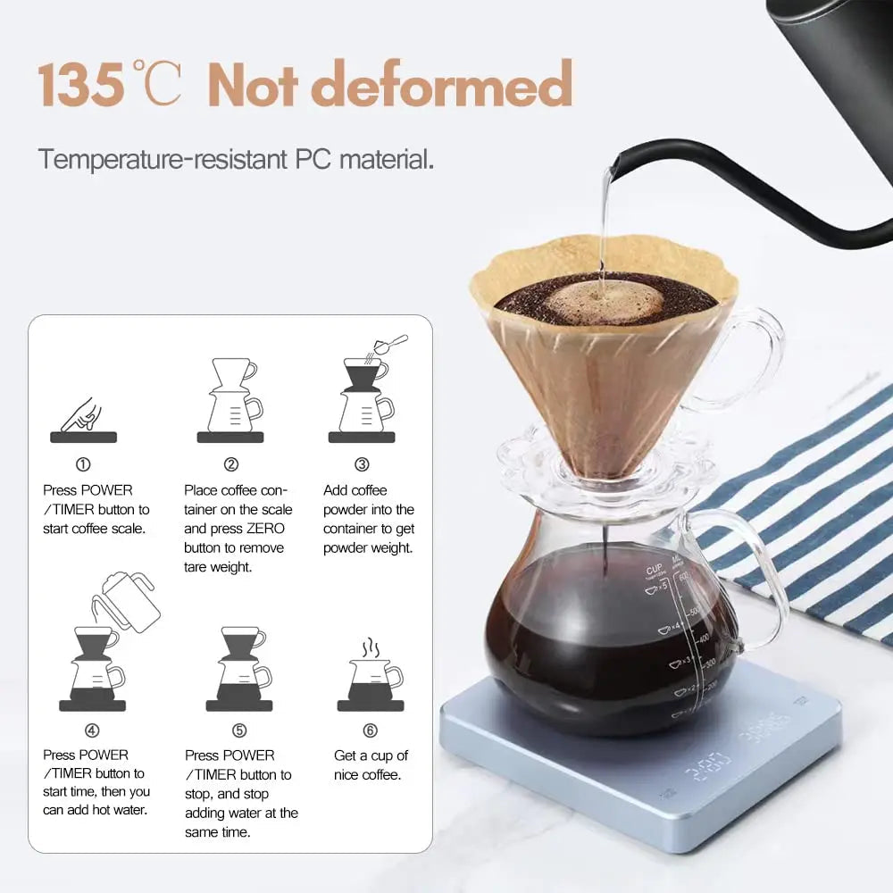 USB Digital Rechargeable Coffee Scale with Timer & LED Screen ☕ 