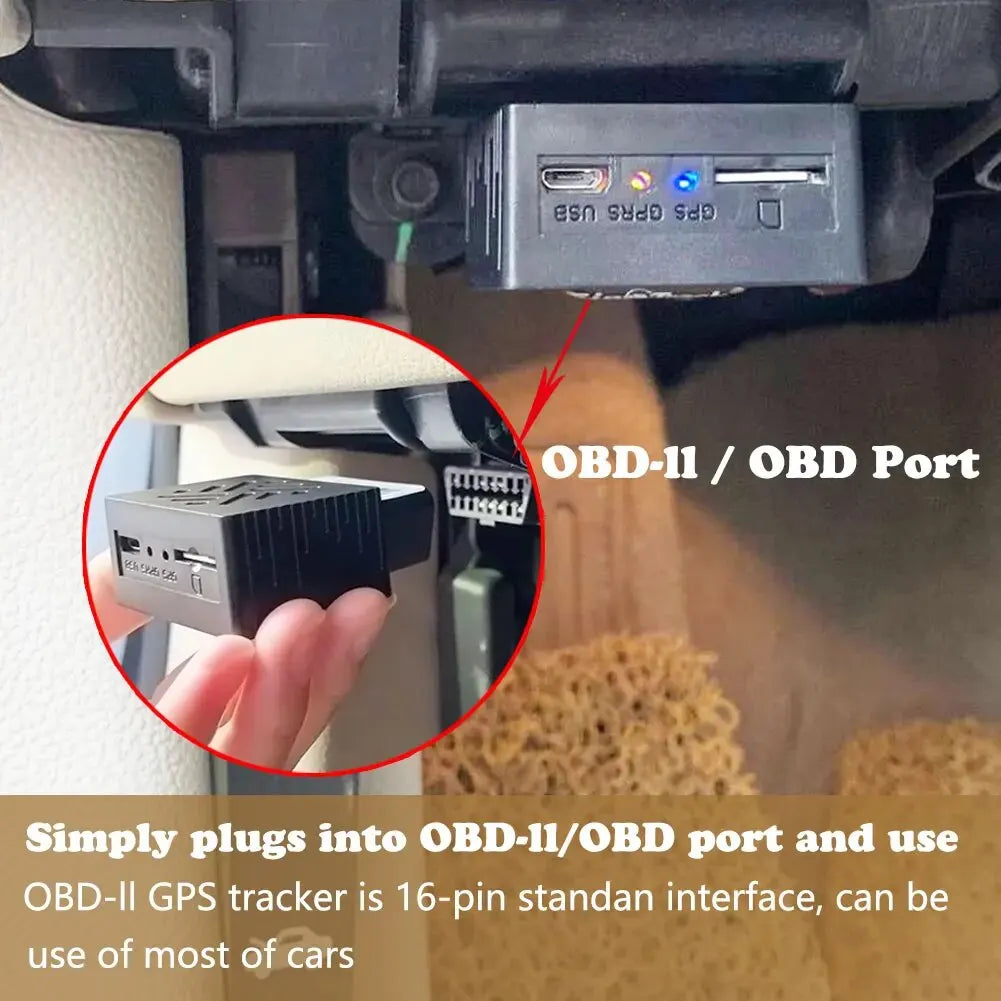 Mini Plug Play OBD GPS Tracker Car GSM OBDII Vehicle Tracking Device OBD2 16 PIN Interface China GPS Locator with Software & APP 