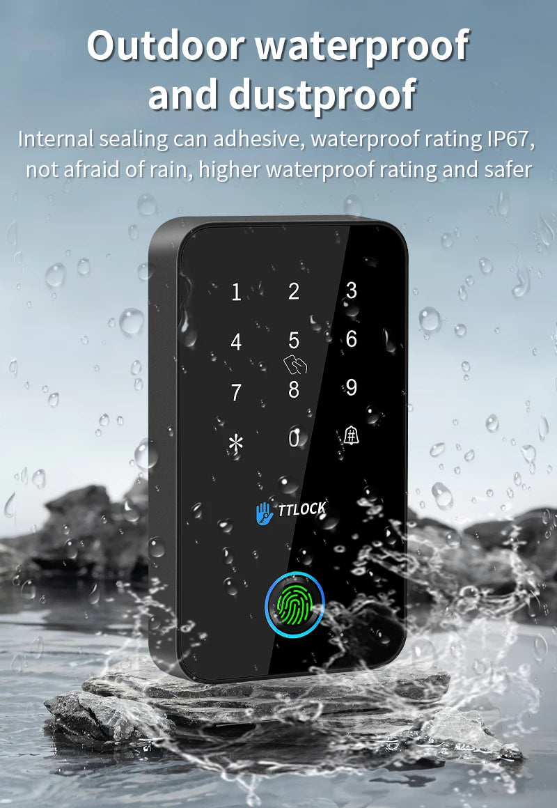 BSTUOKEY Étanche IP67 Serrure intelligente TTlock Contrôle d’accès Clavier Extérieur Empreinte Digitale Mot de passe Bluetooth 13.56MHz Carte App Déverrouiller
