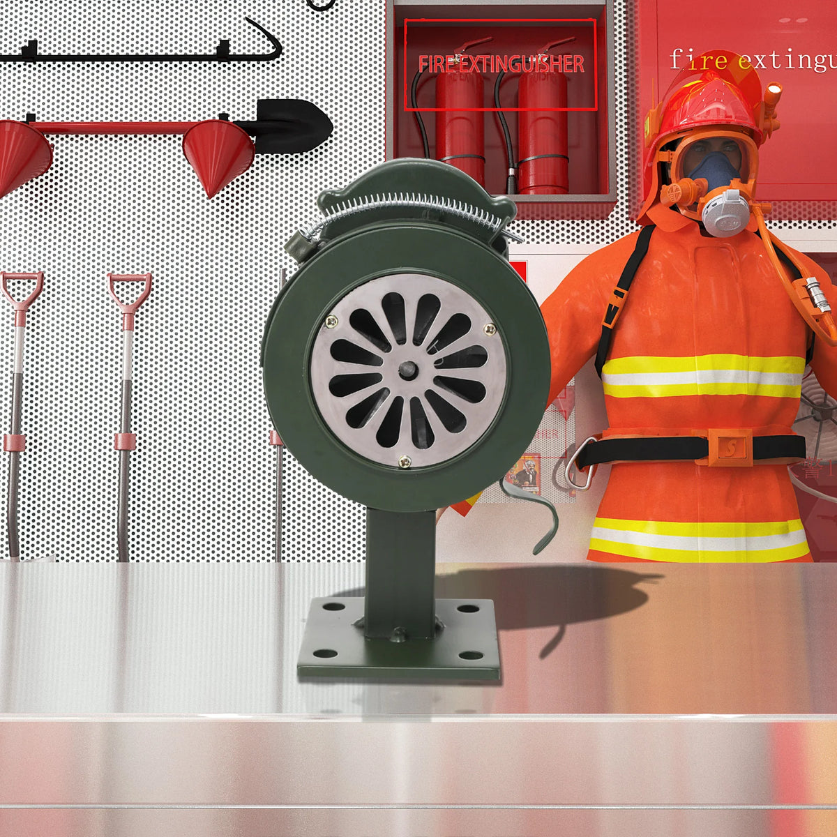 LK-100A Handhållen Siren Aluminiumlegering Manuell vevbar Siren Luftanfall Siren 110dB Högt Alarm för Nödsituation Skola Shopping Brand- och Luftsäkerhetslarm System