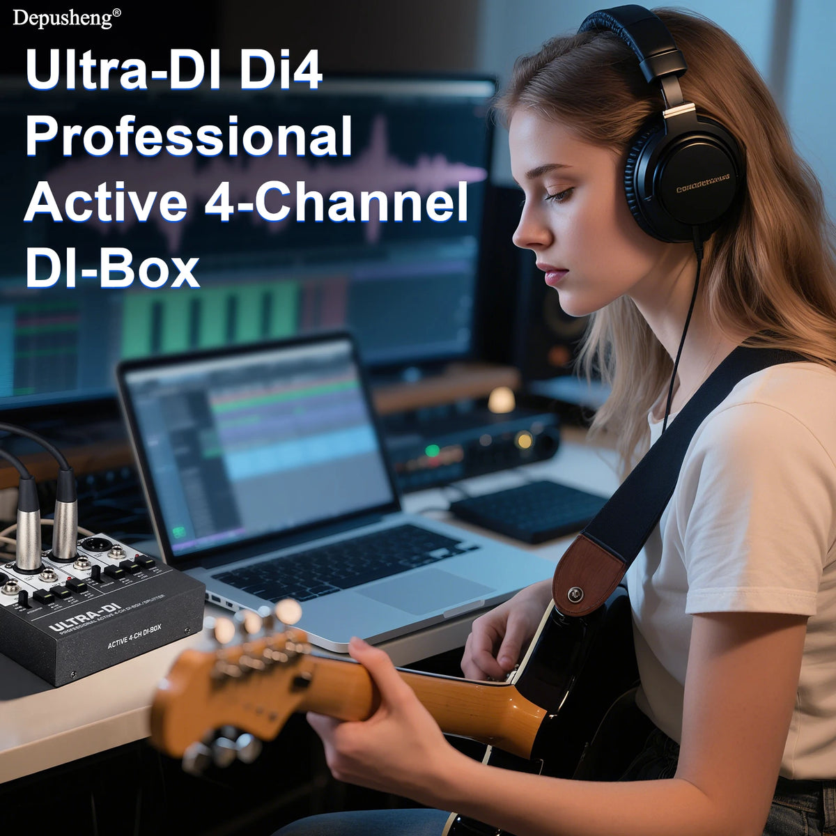 Boîte DI audio active avec options de canal