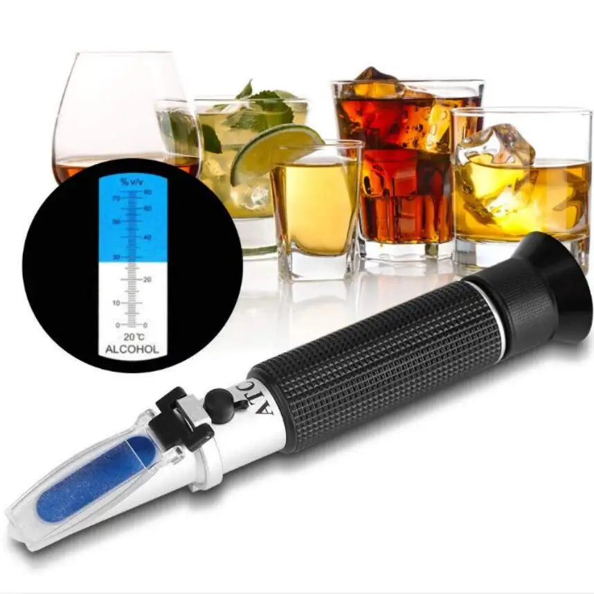 Refratômetro de álcool 0–80% para destilados sem açúcar