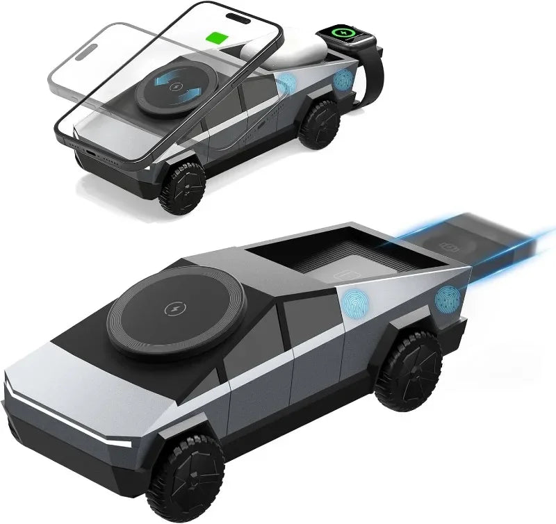 Car-Model Three-Device Wireless Charging Station