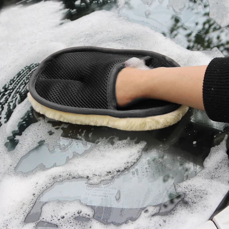 Car Styling Wool Soft Car Washing Gloves Cleaning Brush Motorcycle Washer Care Products Plush Car Wash Gloves 
