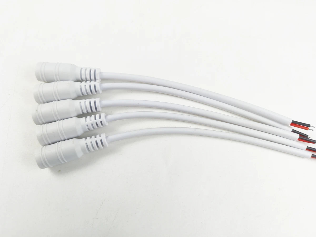 1/5/10 Pcs 5.5x2.1mm DC Male Female Power Plug Cable Wire Jack Adapter Connector for CCTV Single Color 3528 5050 LED Tape Light 