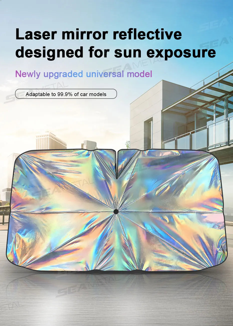 SEAMETAL Car Windshield Sun Shade Universal Front Window Sunshade Cover Summer Auto UV Reflection Film Umbrella Heat Insulation