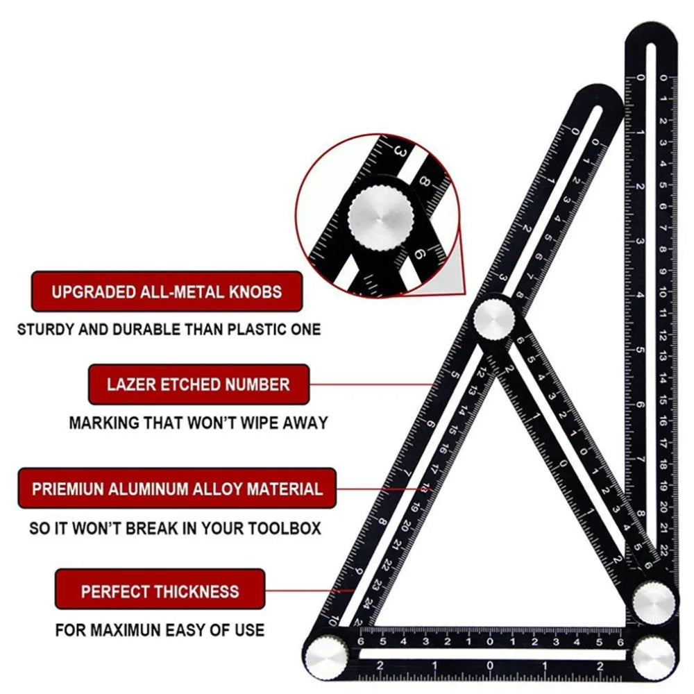 Aluminium Multi-Angle Folding Layout Ruler