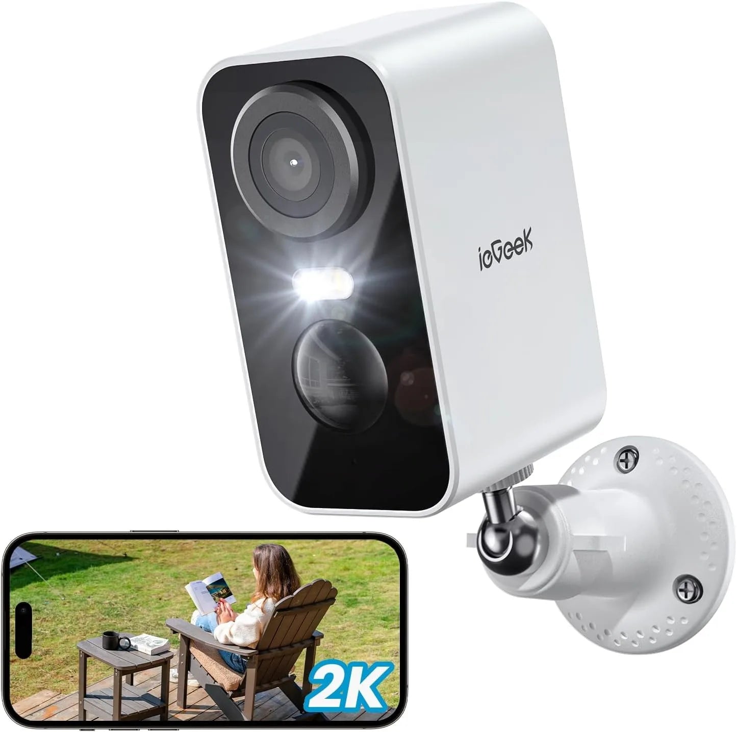 ieGeek 2K Wireless Outdoor Security Camera with Color Night Vision