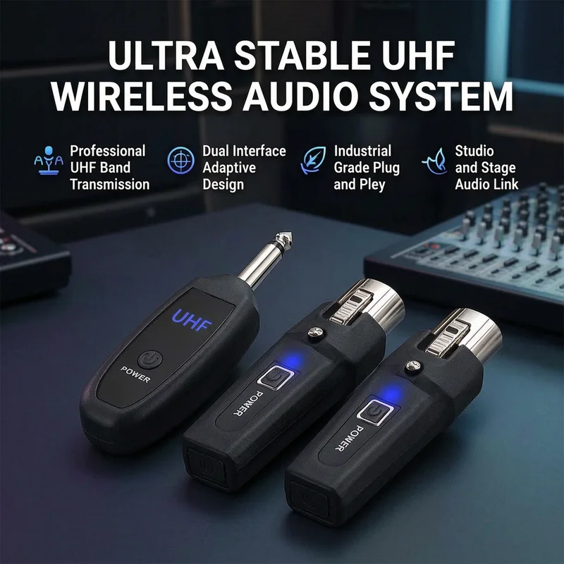 NXG N-008 Wireless Microphone Receiver & Transmitter with Smart Noise Reduction, XLR/6.35mm Plug-In Transmitter & Receiver Suitable for Recording, for Conferences, Stage Performances, - for Podcasts, Public Speaking, Events