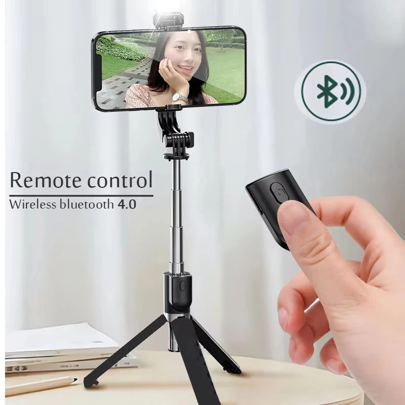 Wireless Bluetooth Selfie Stick Tripod Stand with Fill Light Remote Shutter Tripod For iPhone Samsung Xiaomi Live Phone Holder 